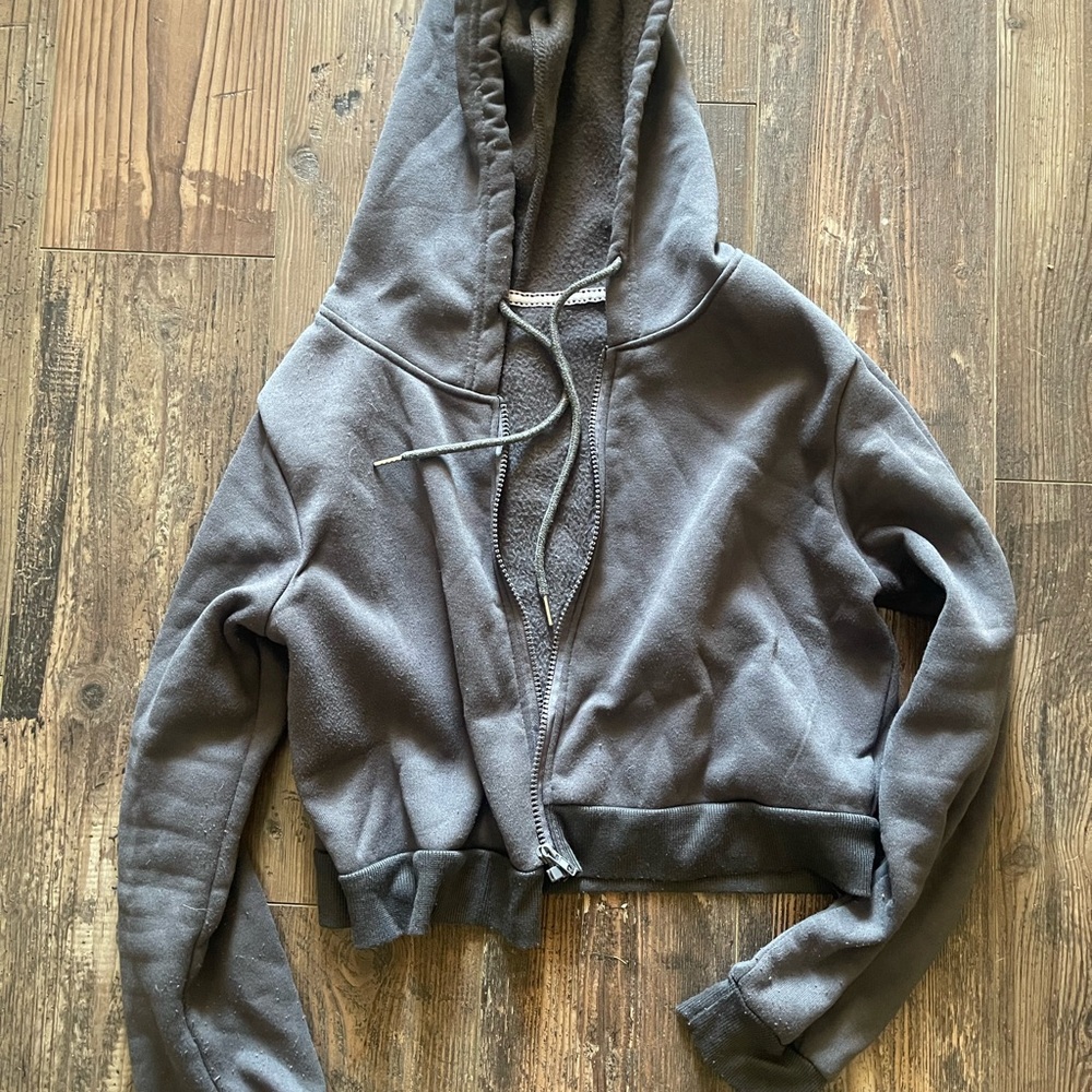 Cropped Hoodie with Zipper